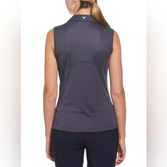 Callaway Golf Opti-Dri Sleeveless Golf Polo in‎ Blue Sea Star Size Small NWT - Picture 4 of 5